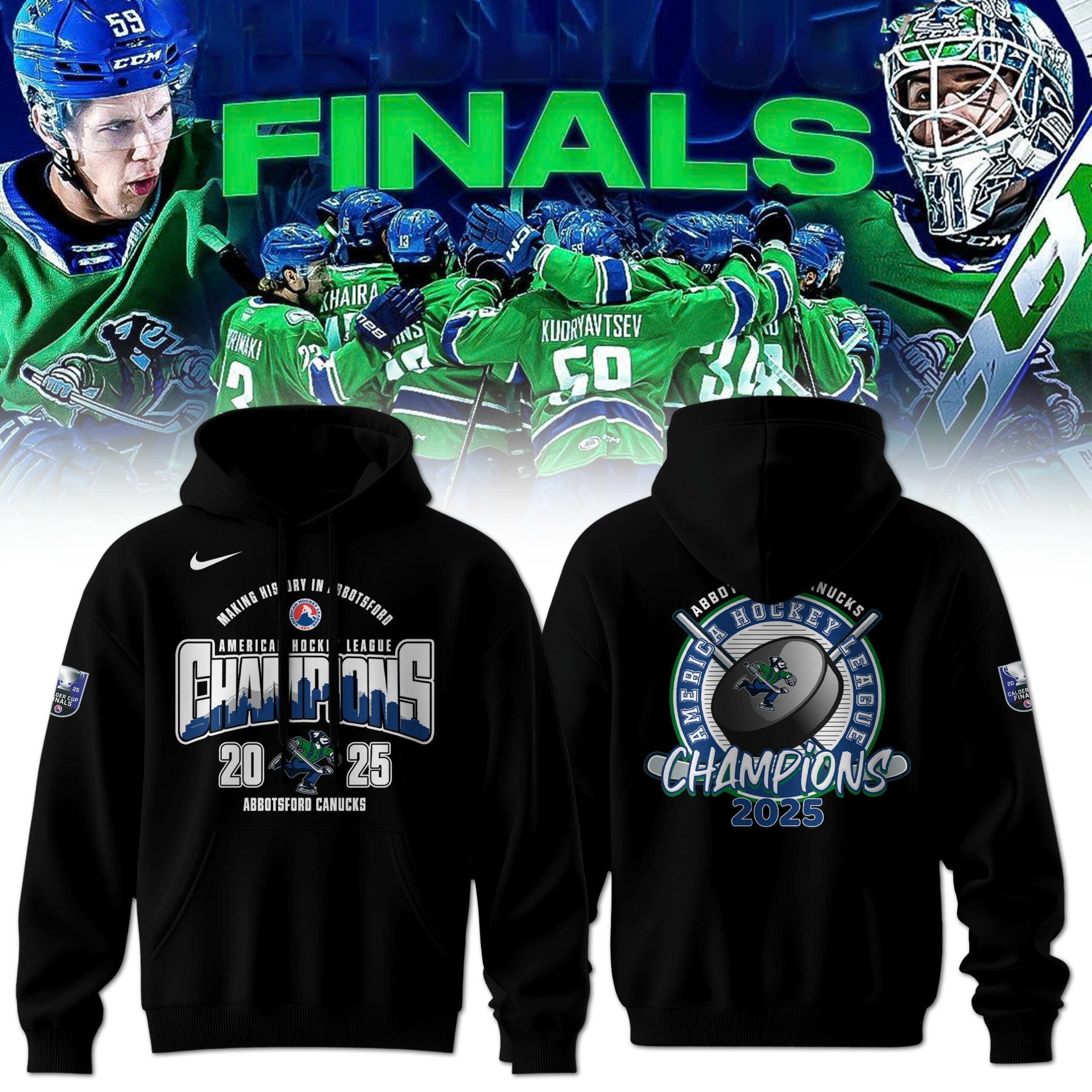 Abbotsford Canucks Calder Cup Champions 2025 Hoodie