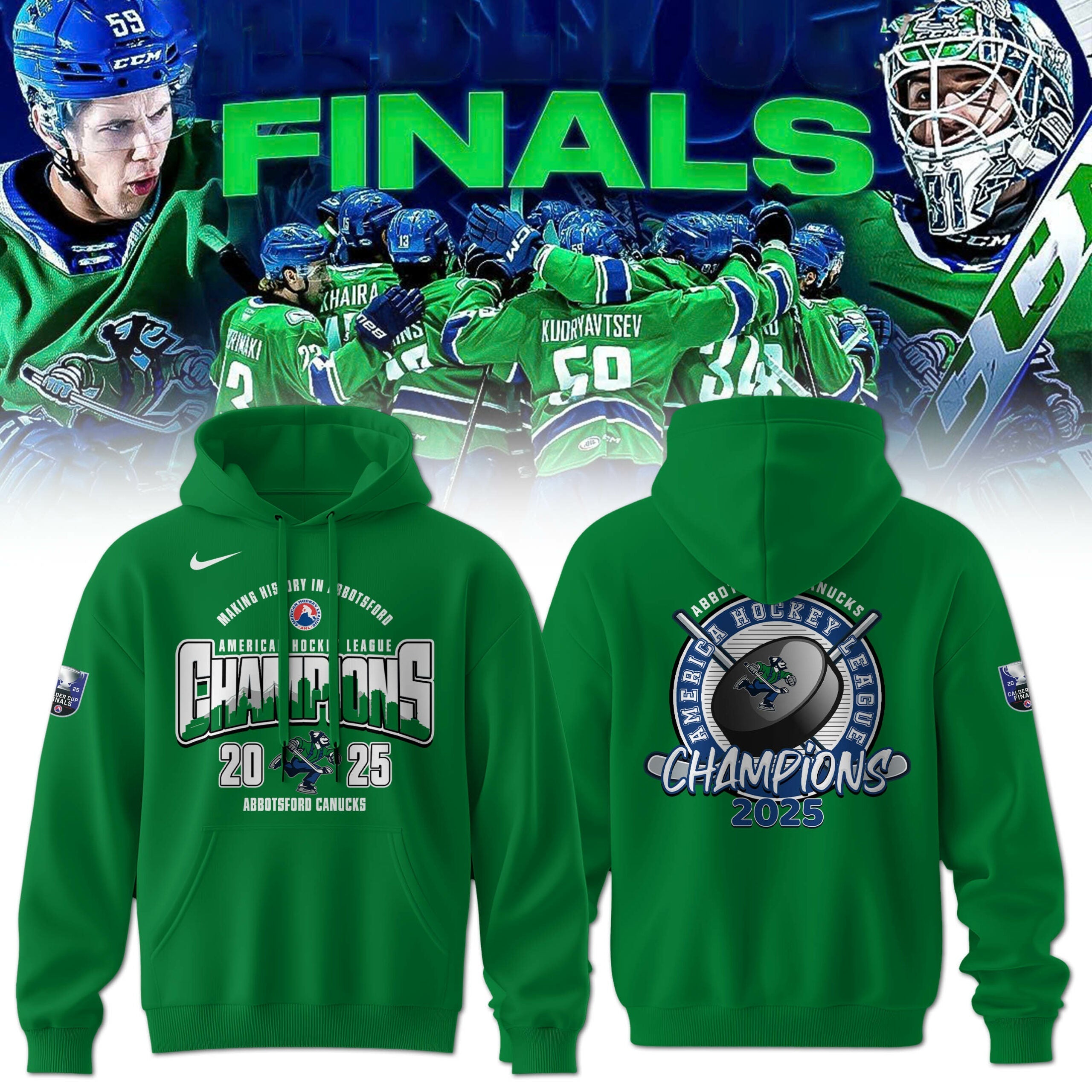 Abbotsford Canucks Calder Cup Champions 2025 Hoodie