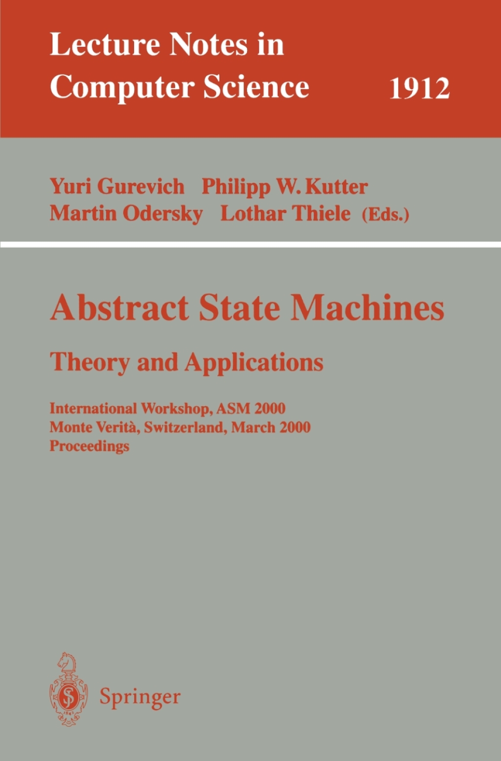 Abstract State Machines A Method for High-Level System Design and ...
