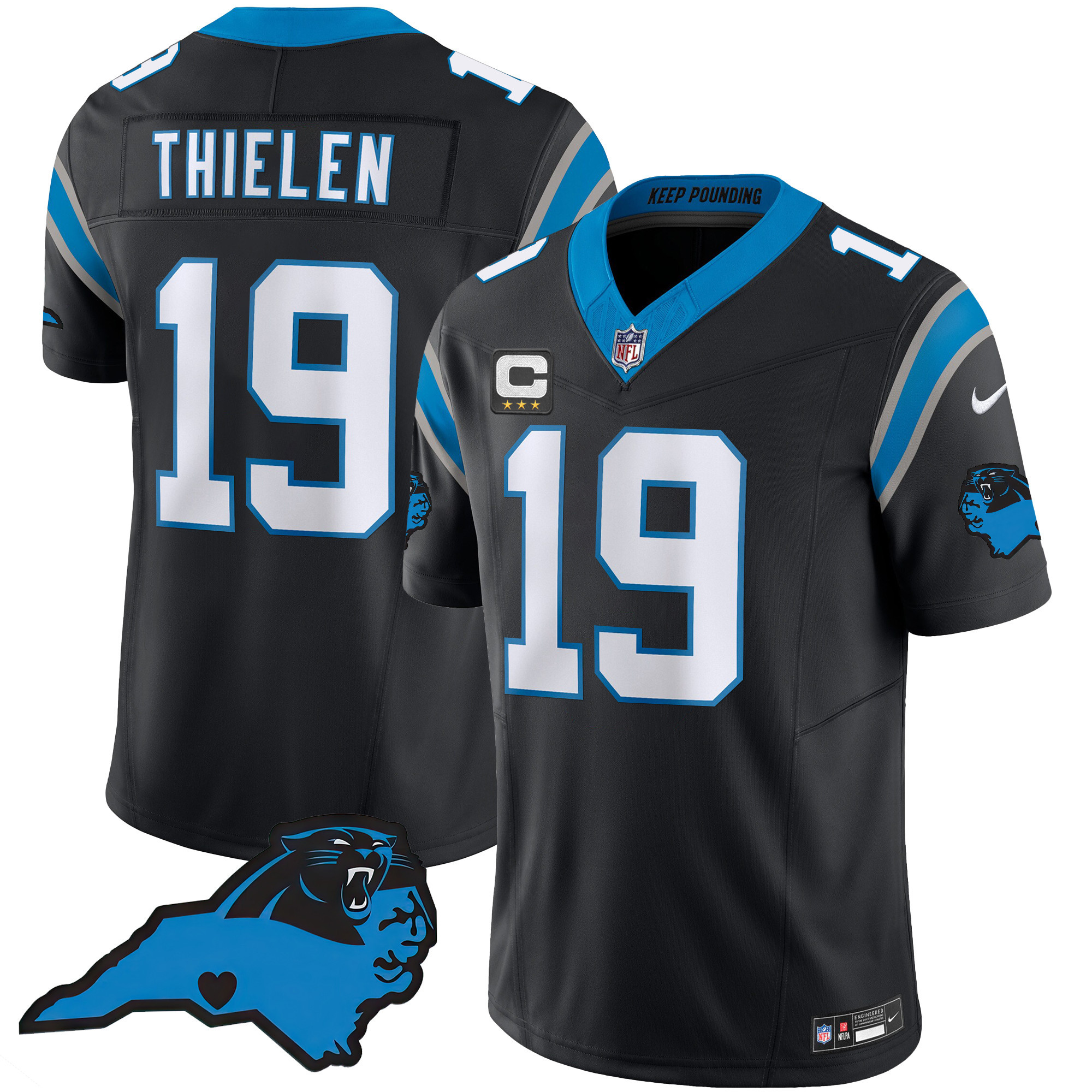 Adam Thielen Men's Carolina Panthers Vapor Limited Black Jersey - All Stitched