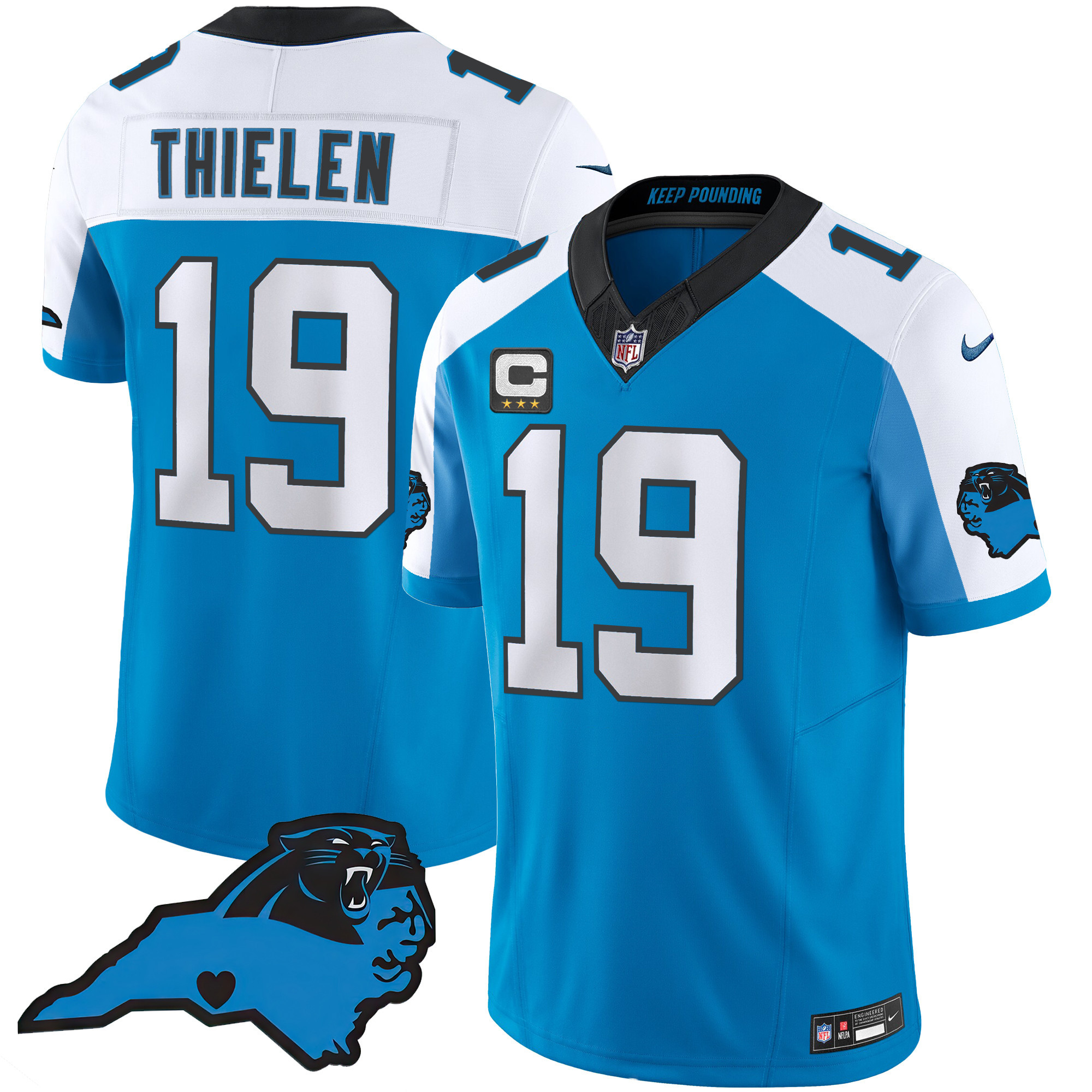 Adam Thielen Men's Carolina Panthers Vapor Limited Blue Alternate Jersey - All Stitched