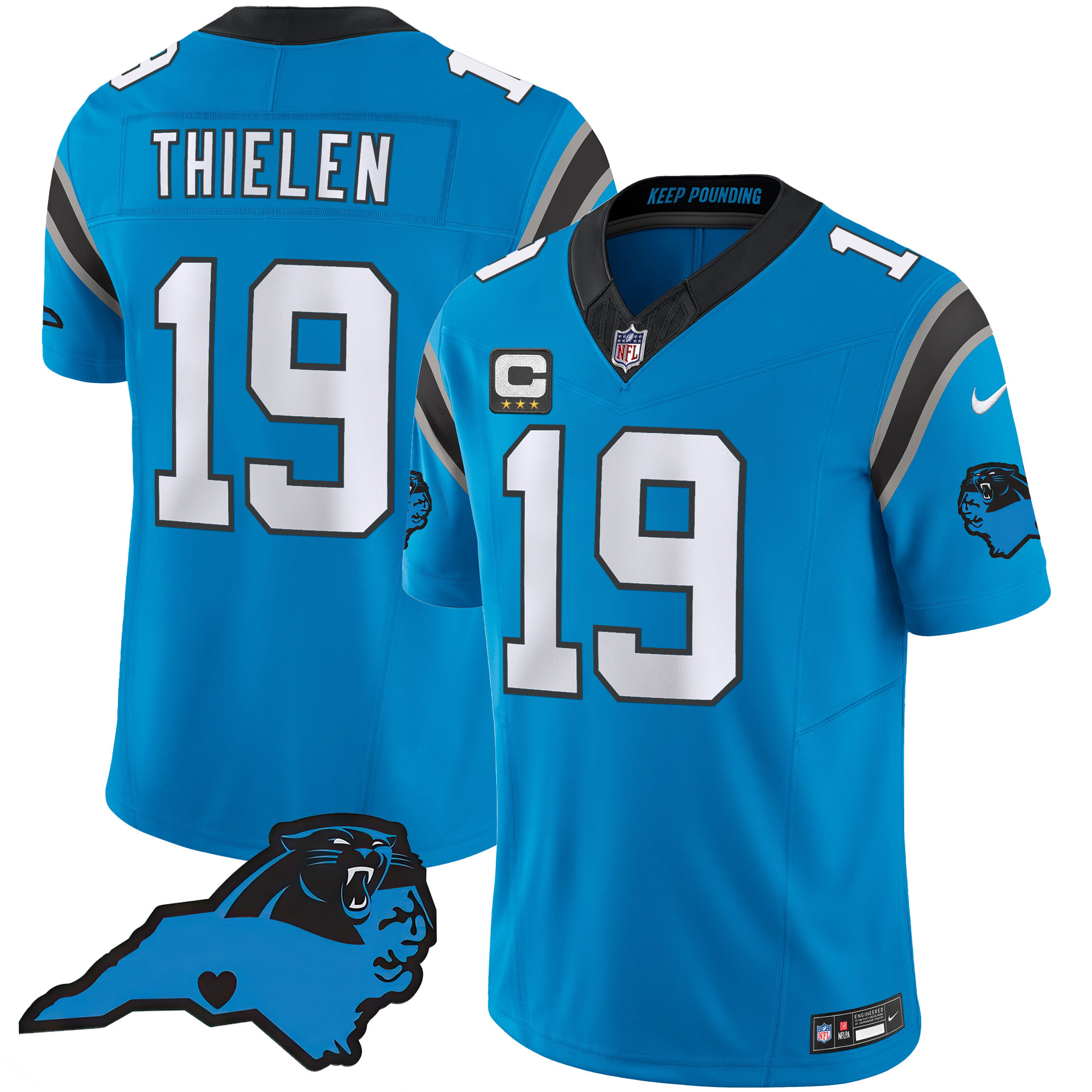 Adam Thielen Men's Carolina Panthers Vapor Limited Blue Jersey - All Stitched