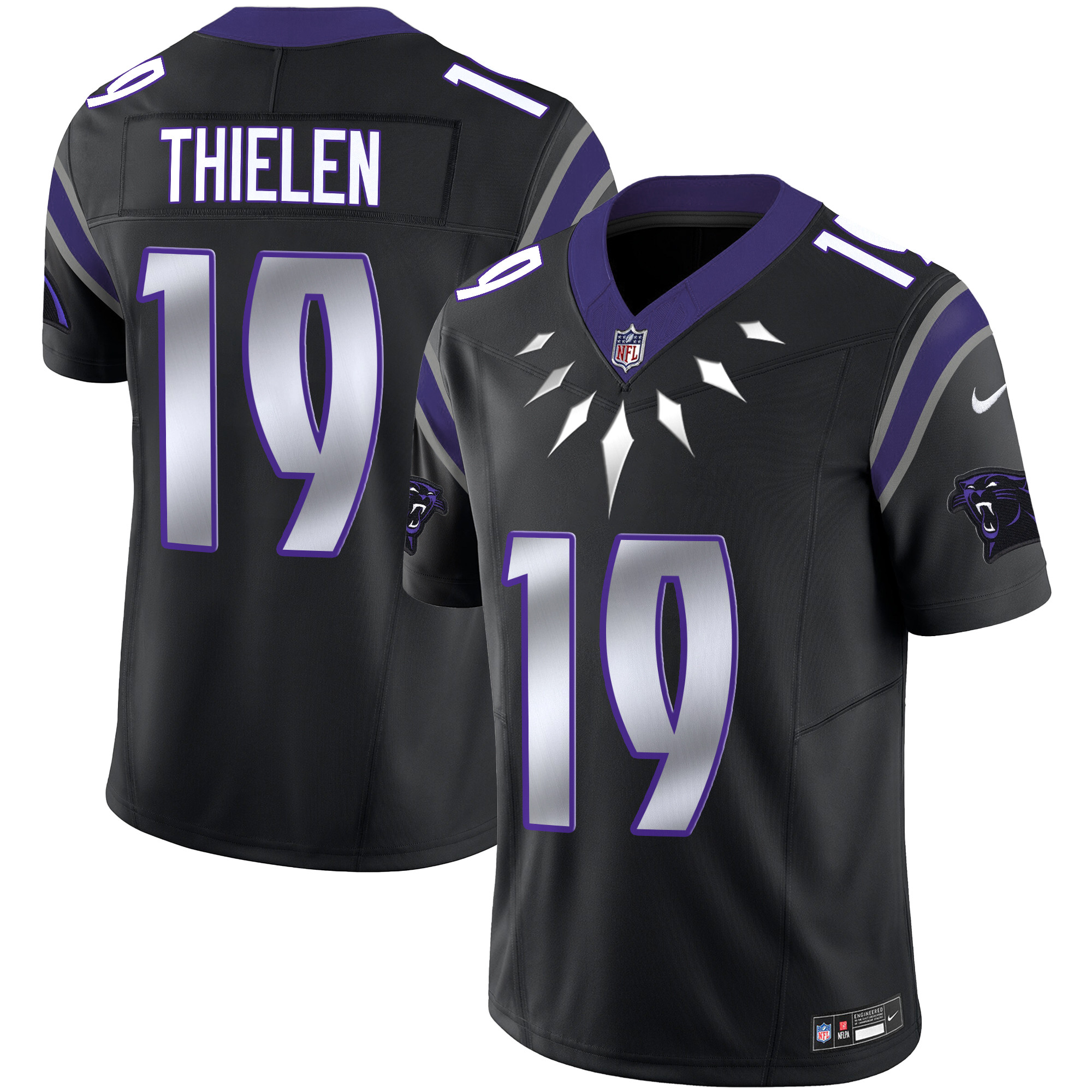 Adam Thielen Men's Carolina Panthers Wakanda Vapor Limited Black Jersey - All Stitched