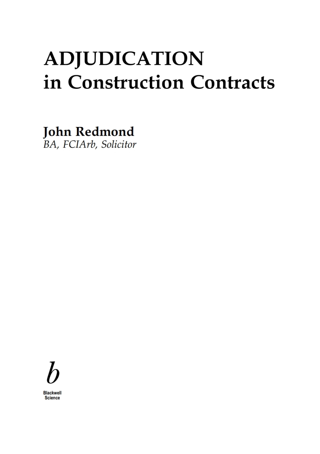 Adjudication in Construction Contracts 1st Edition â€“ PDF/EPUB Version Downloadable
