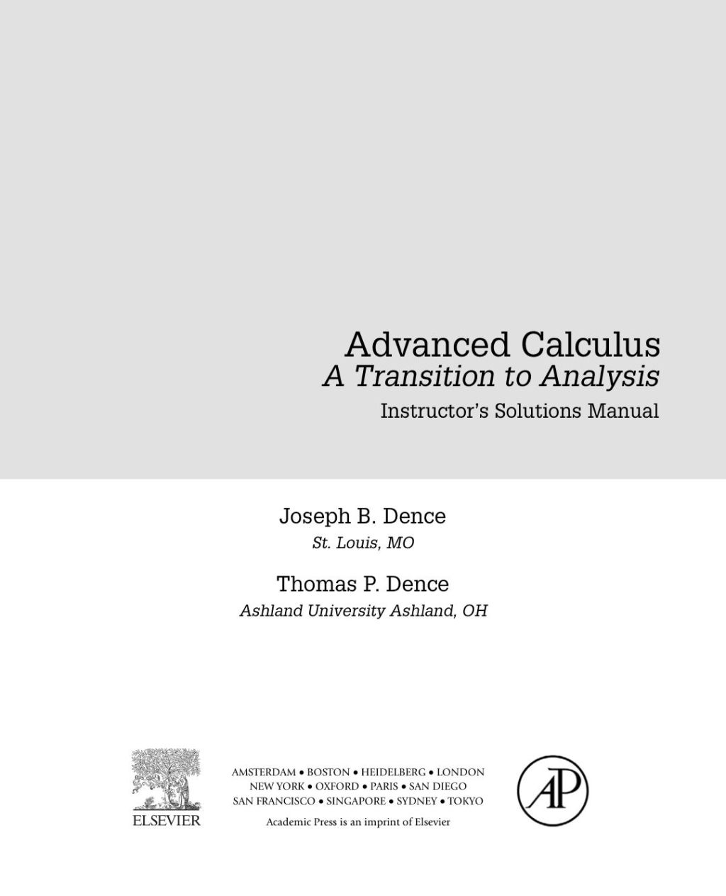 Advanced Calculus: A Transition to Analysis, Instructor Solutions Manual (e-only) - (PDF/EPUB Version)
