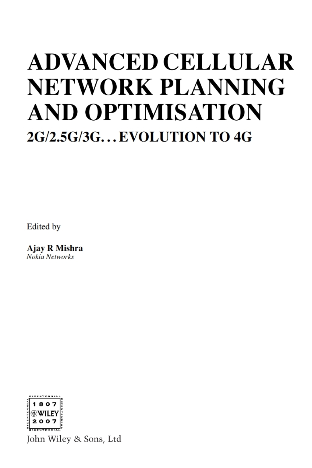 Advanced Cellular Network Planning and Optimisation 2G/2.5G/3G ...