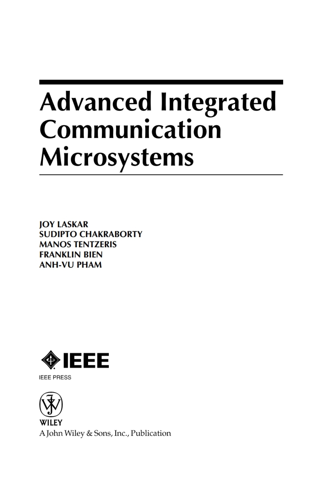 Advanced Integrated Communication Microsystems 1st Edition â€“ PDF/EPUB Version Downloadable