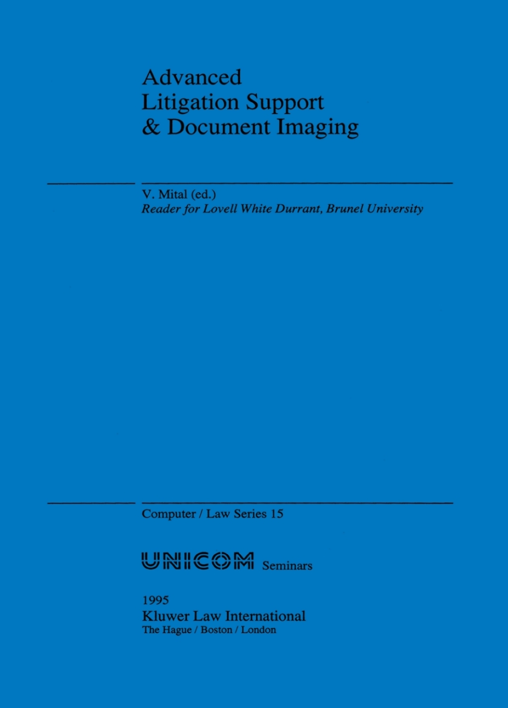 Advanced Litigation Support & Document Imaging 1st Edition â€“ PDF/EPUB Version Downloadable