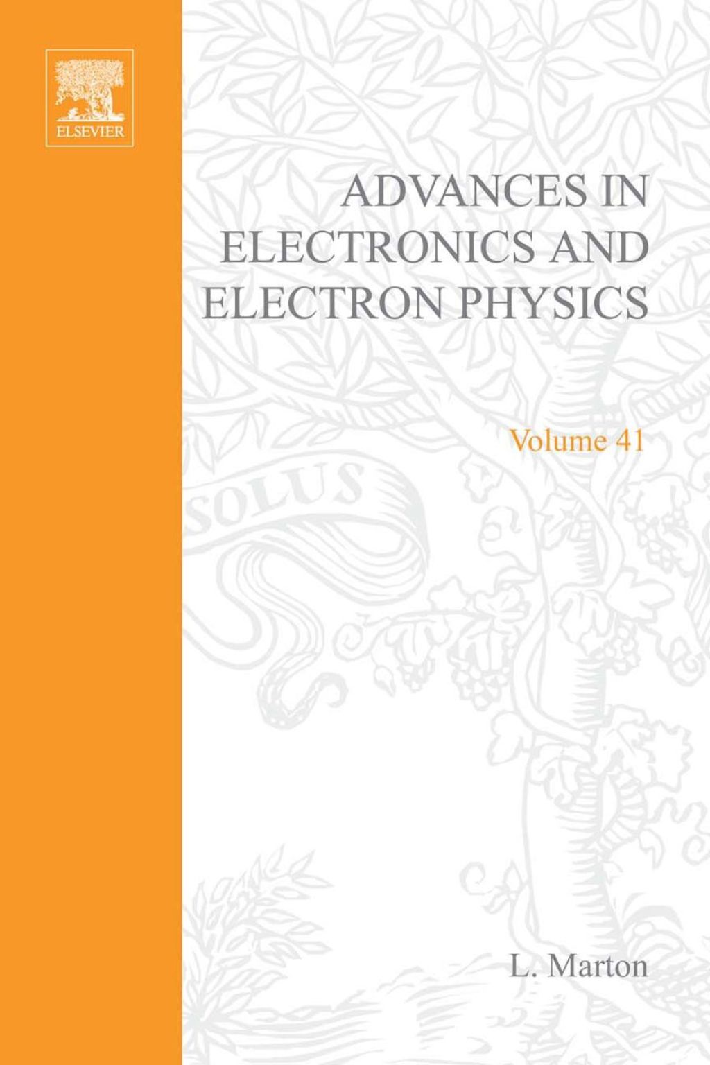 ADVANCES ELECTRONC &ELECTRON PHYSICS V41  â€“ PDF/EPUB Version Downloadable