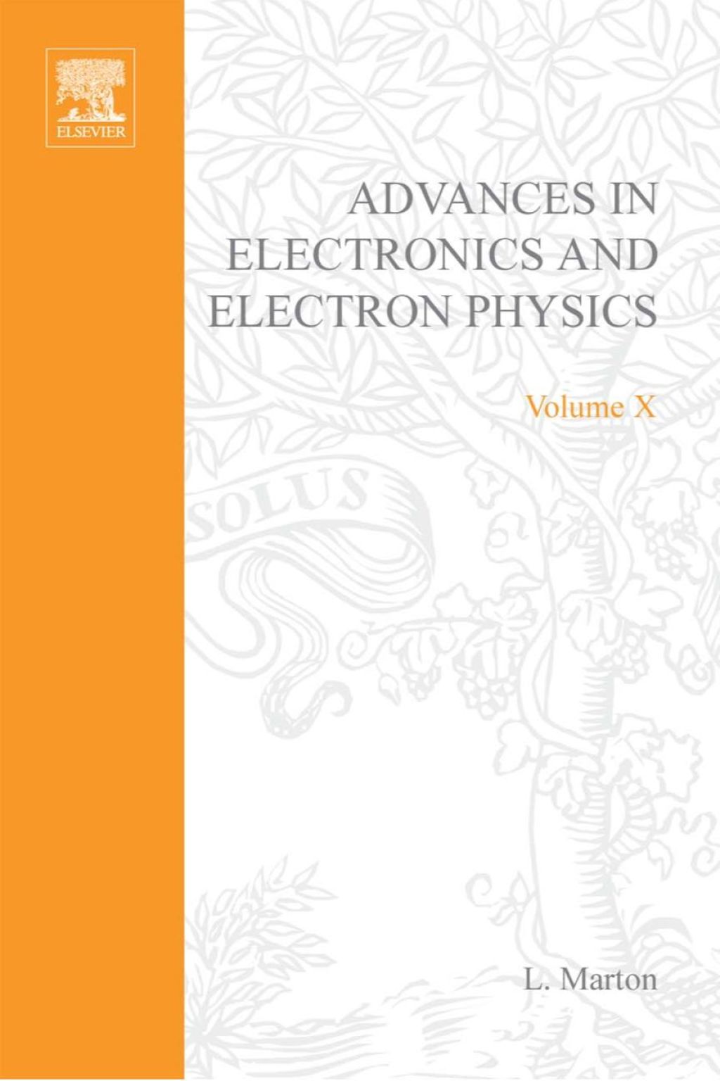 ADVANCES ELECTRONIC &ELECTRON PHYSICS V10  â€“ PDF/EPUB Version Downloadable