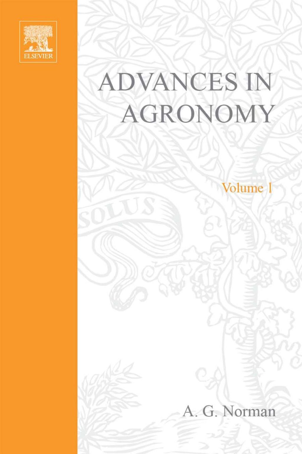 ADVANCES IN AGRONOMY VOLUME 1  â€“ PDF/EPUB Version Downloadable