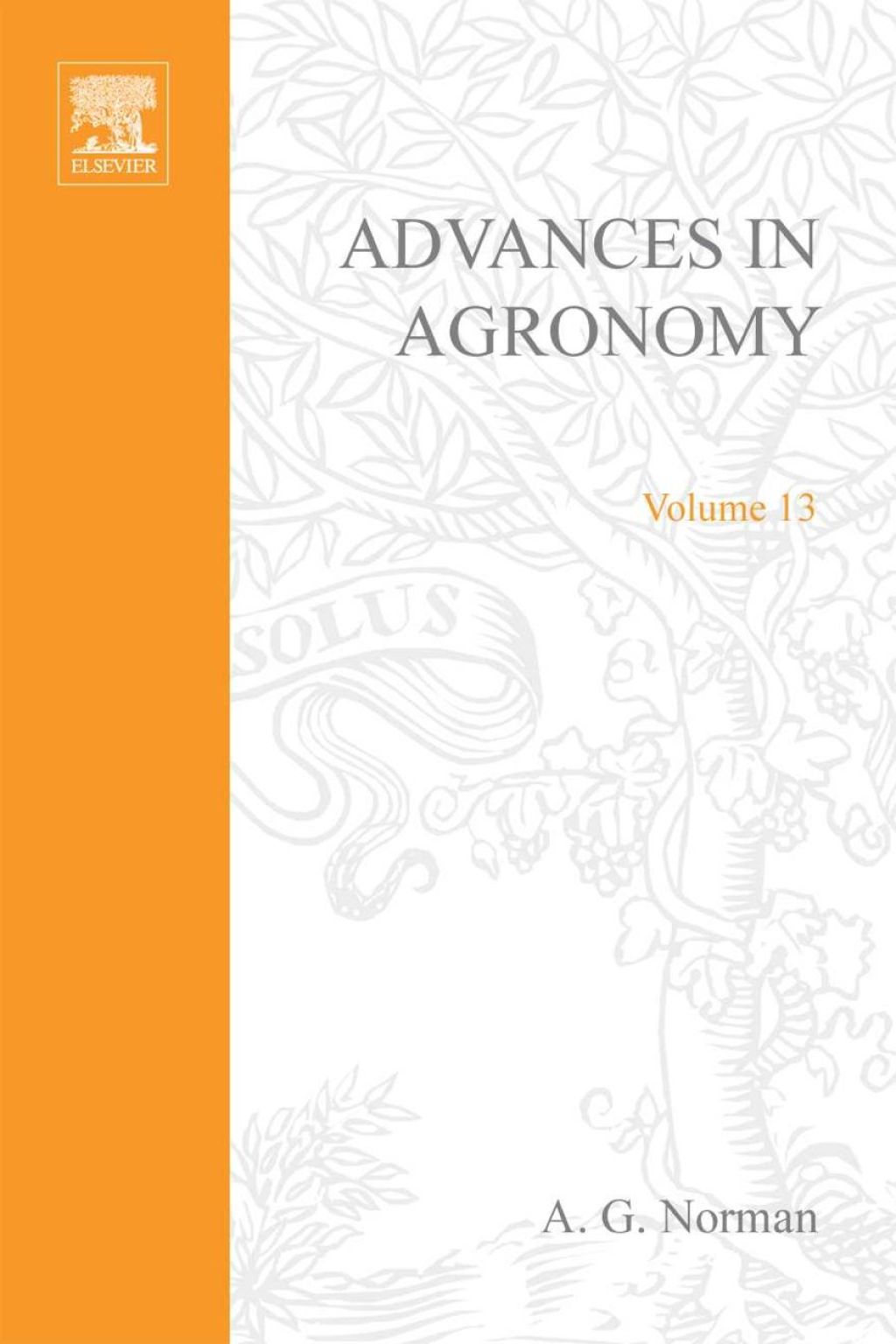 ADVANCES IN AGRONOMY VOLUME 13  â€“ PDF/EPUB Version Downloadable