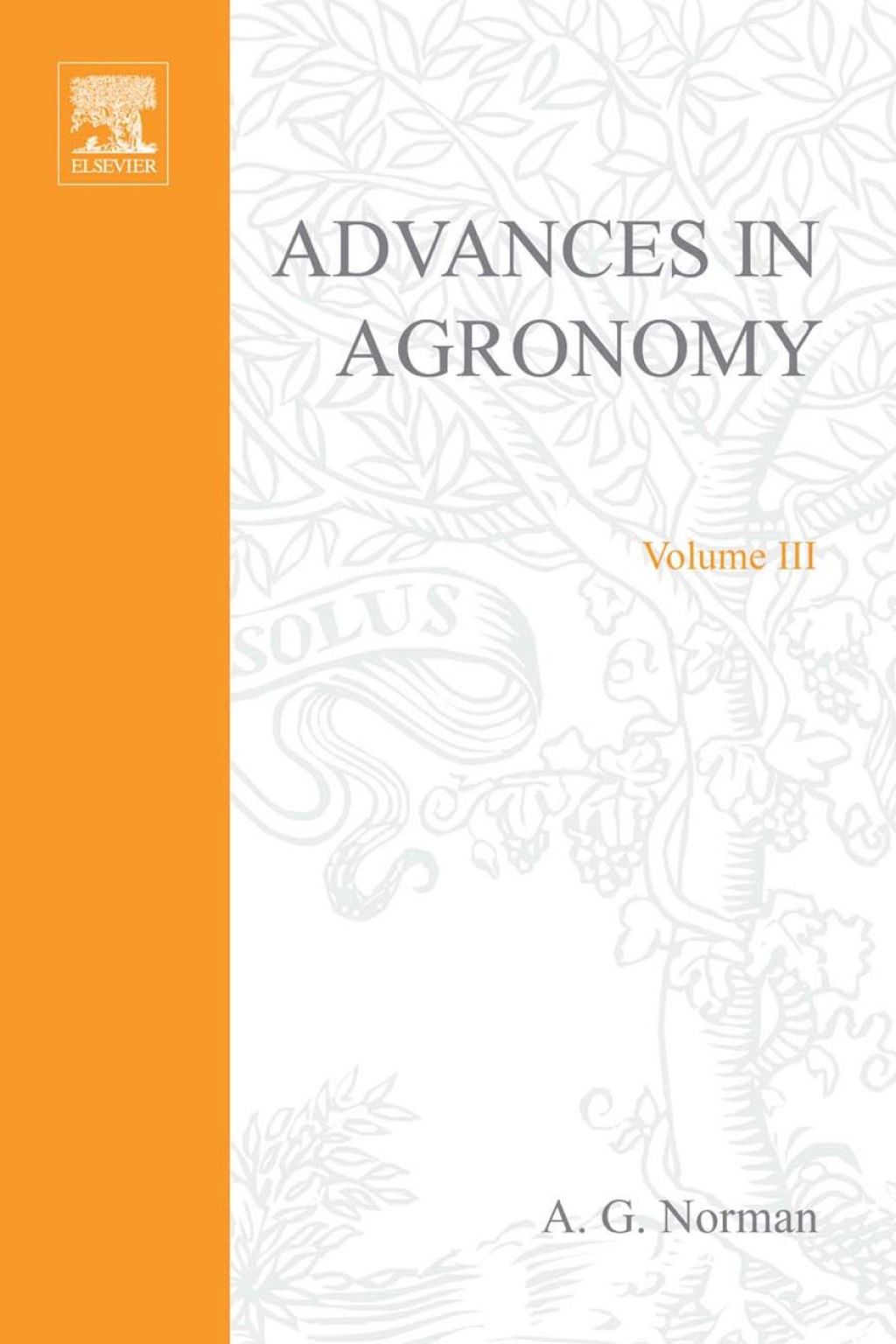 ADVANCES IN AGRONOMY VOLUME 3  â€“ PDF/EPUB Version Downloadable