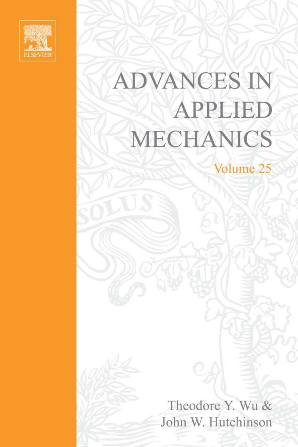 ADVANCES IN APPLIED MECHANICS VOLUME 25  â€“ PDF/EPUB Version Downloadable
