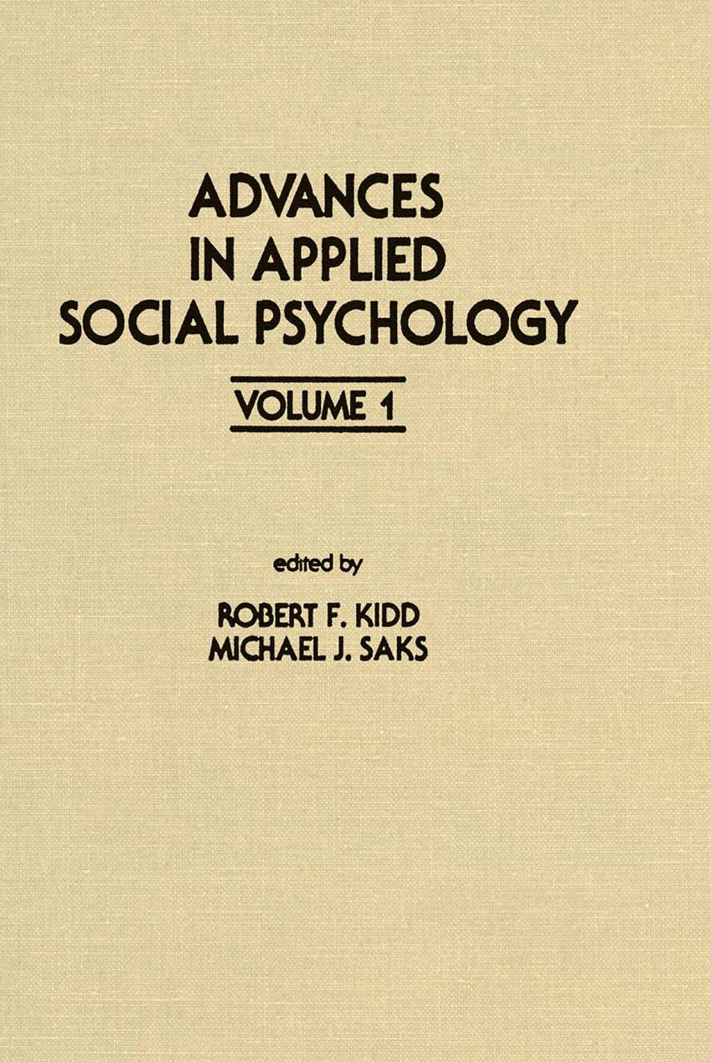 Advances in Applied Social Psychology Volume 1 1st Edition â€“ PDF/EPUB Version Downloadable
