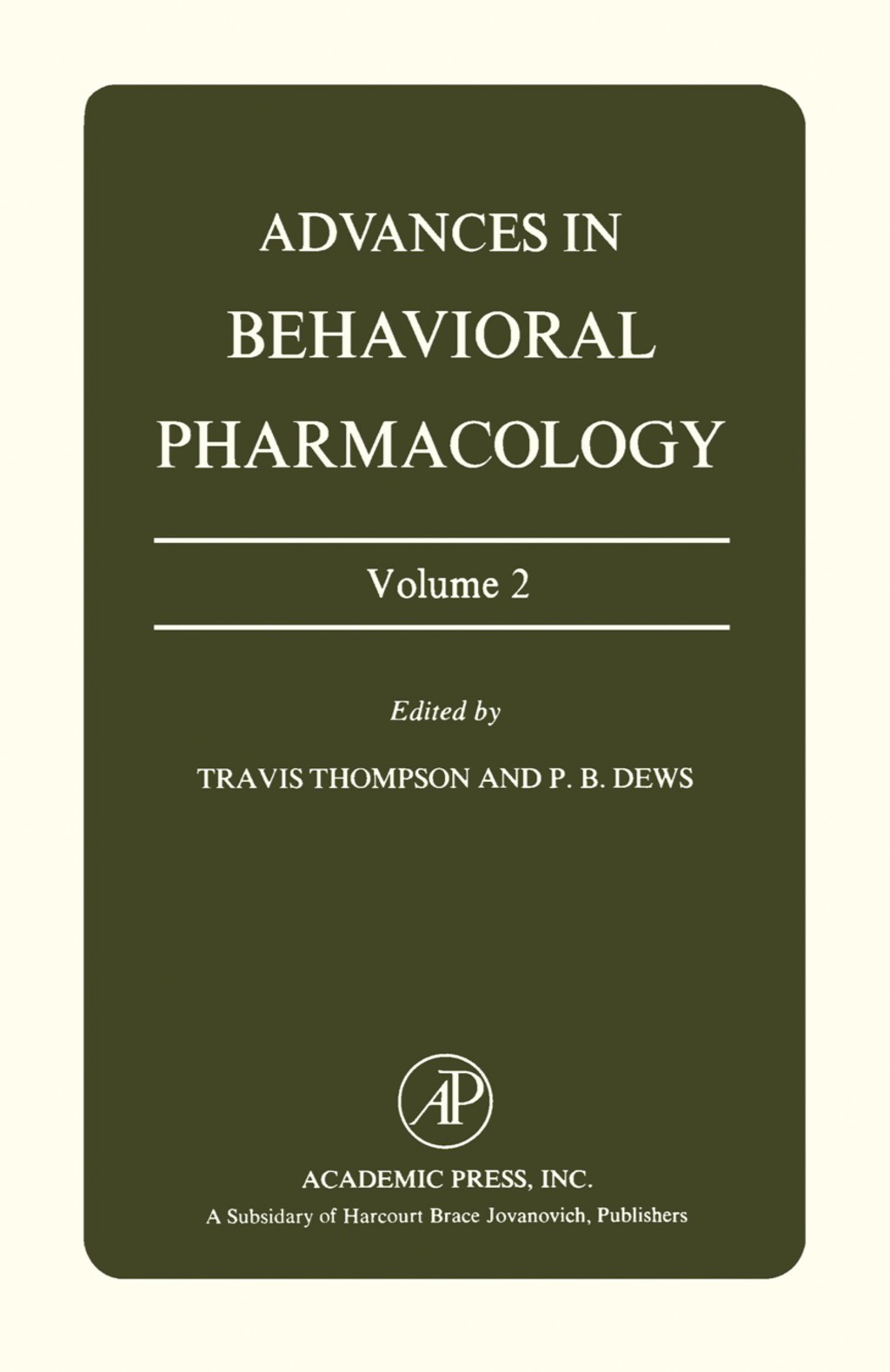 Advances in Behavioral Pharmacology  â€“ PDF/EPUB Version Downloadable