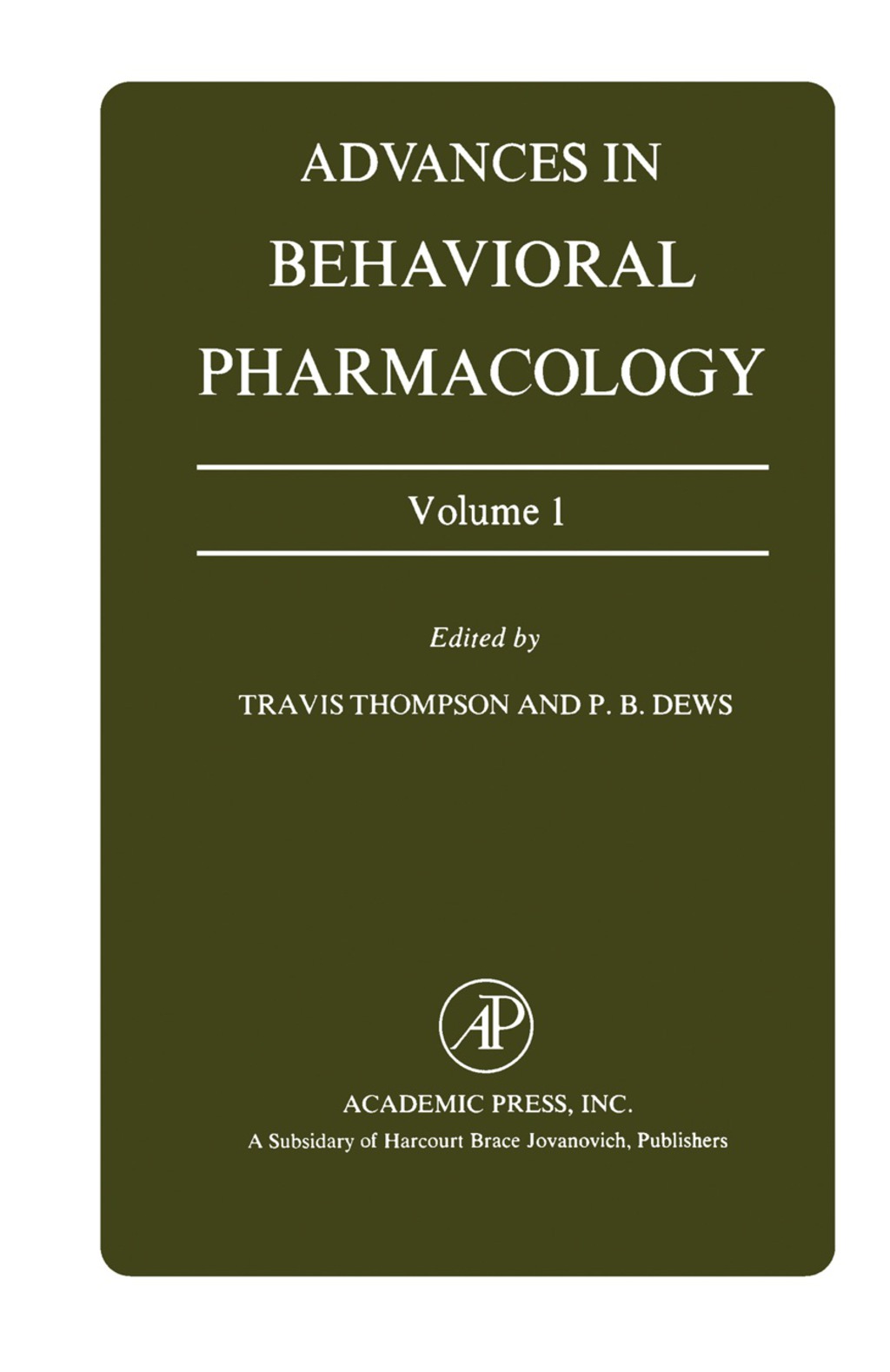 Advances in Behavioral Pharmacology  â€“ PDF/EPUB Version Downloadable