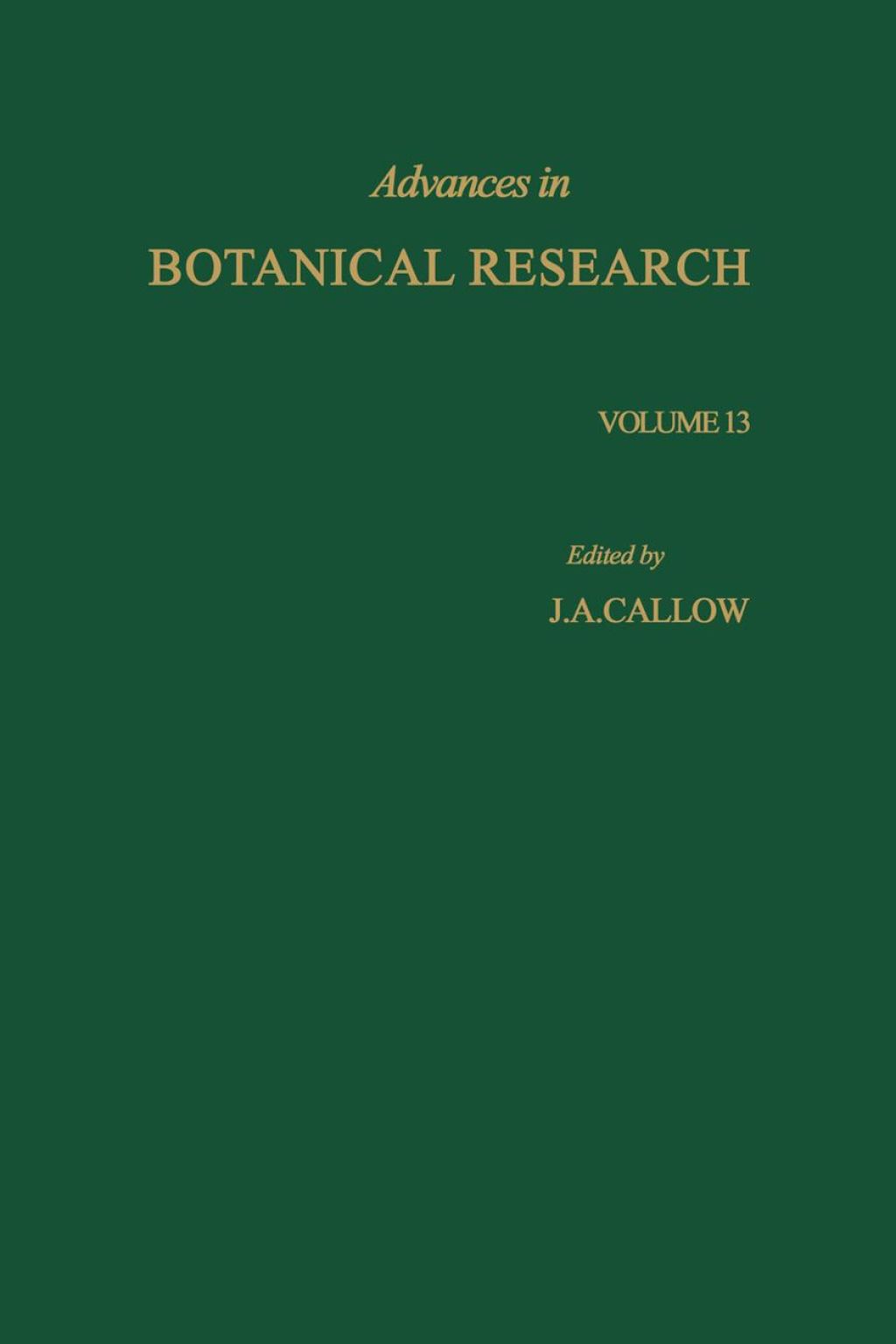 Advances in Botanical Research: Volume 13  â€“ PDF/EPUB Version Downloadable