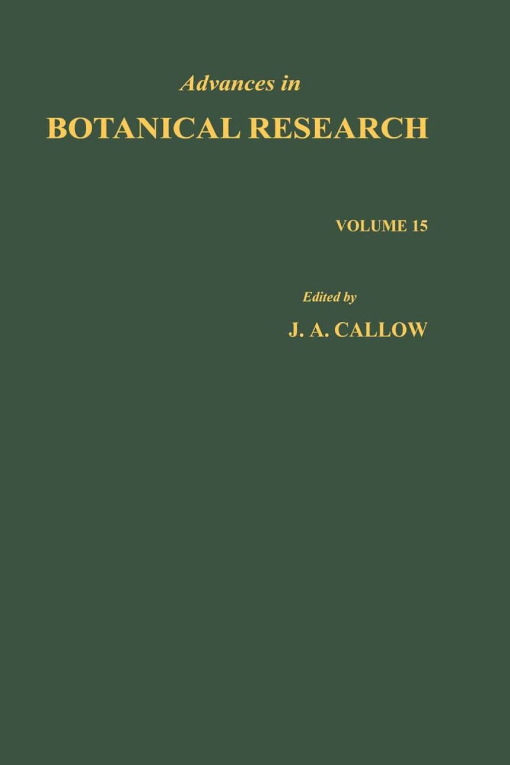 Advances in Botanical Research: Volume 15  â€“ PDF/EPUB Version Downloadable