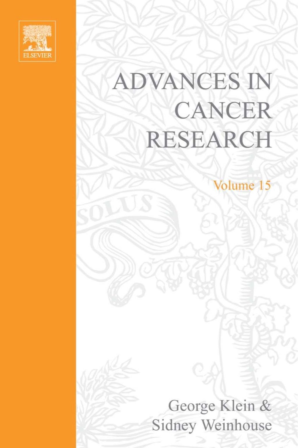 ADVANCES IN CANCER RESEARCH, VOLUME 15  â€“ PDF/EPUB Version Downloadable