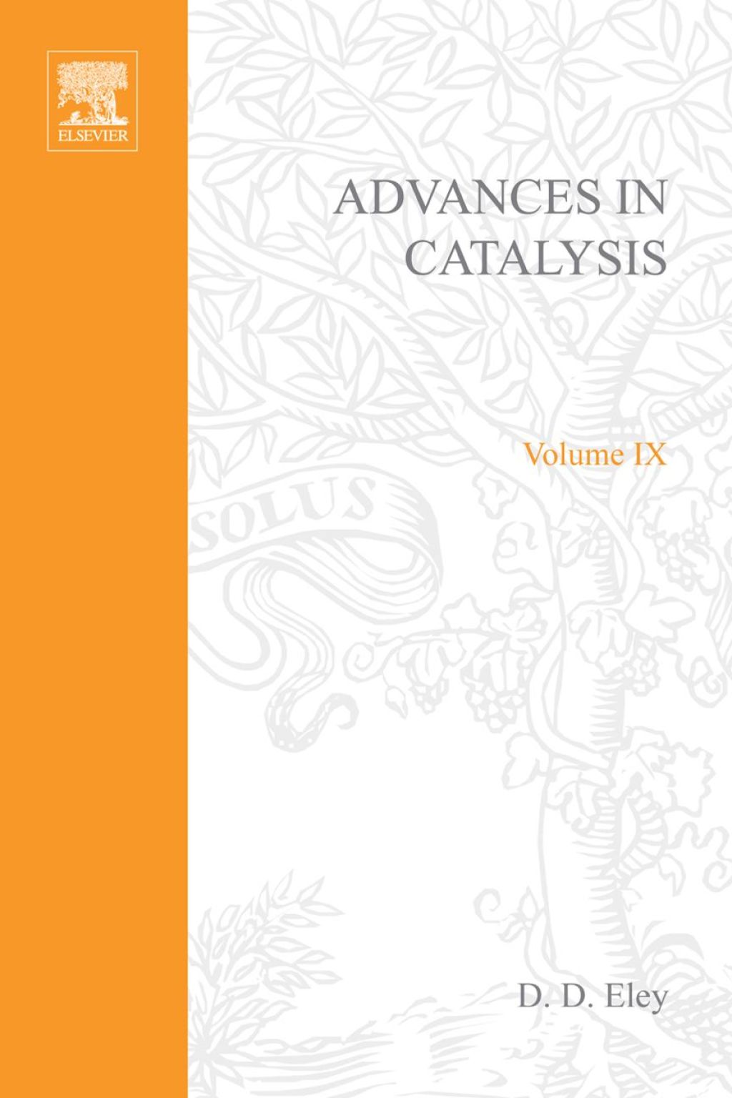 ADVANCES IN CATALYSIS VOLUME 9  â€“ PDF/EPUB Version Downloadable