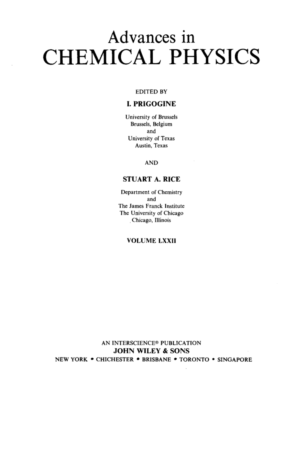 Advances in Chemical Physics 1st Edition â€“ PDF/EPUB Version Downloadable