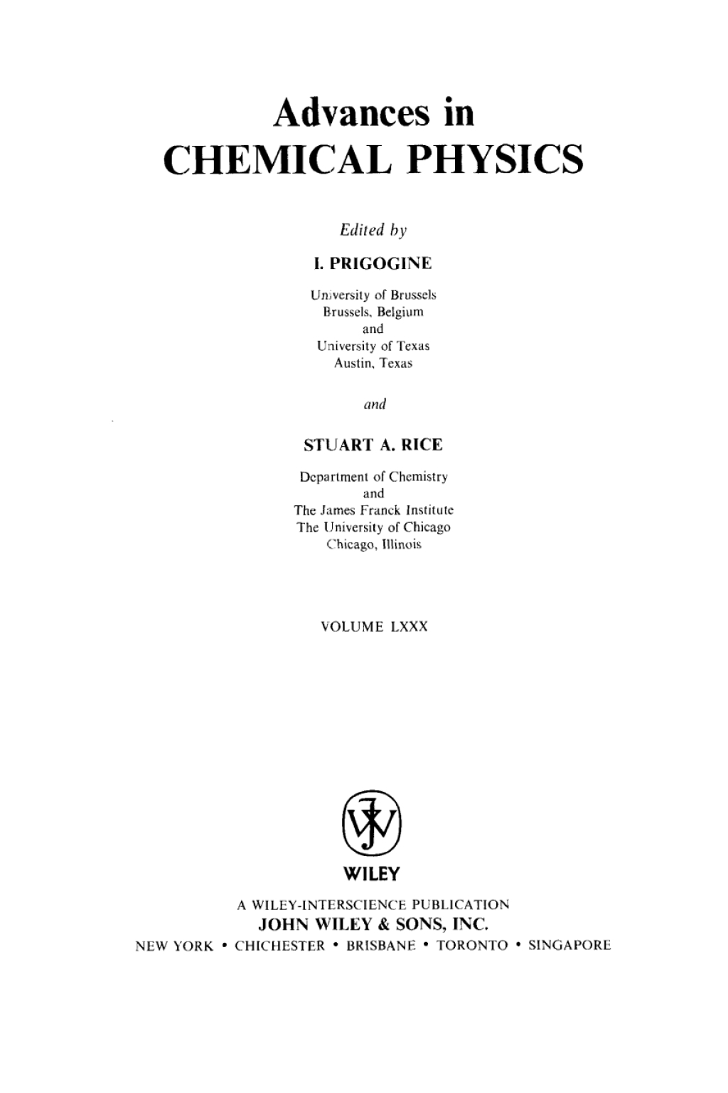 Advances in Chemical Physics 1st Edition â€“ PDF/EPUB Version Downloadable