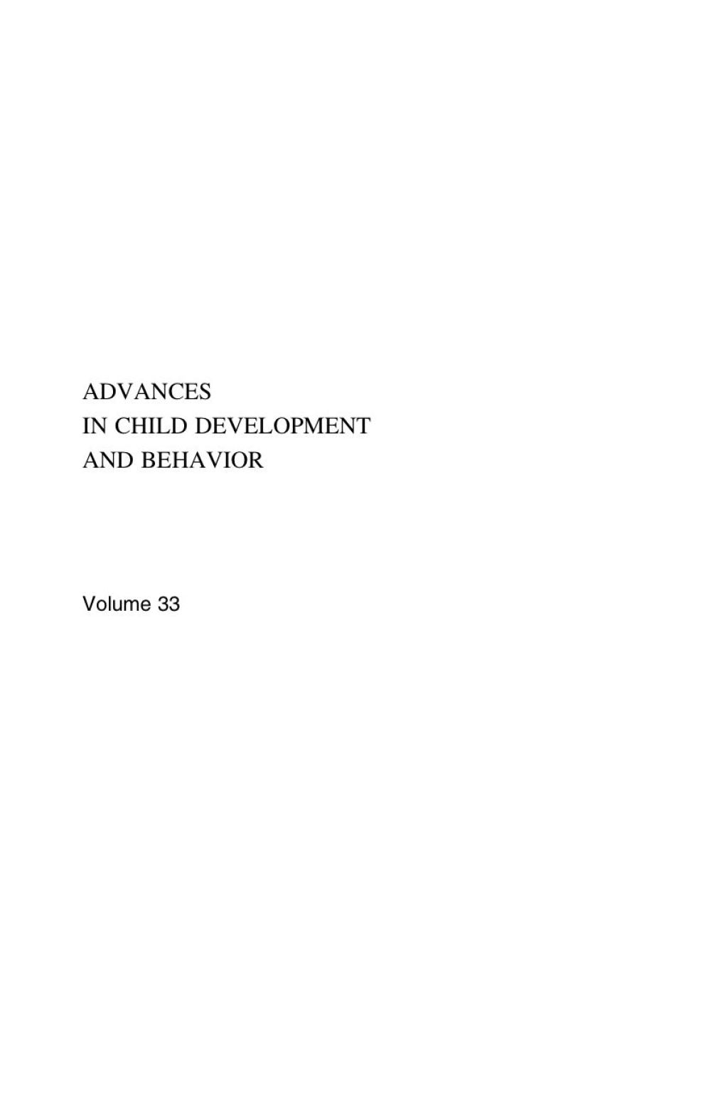 Advances in Child Development and Behavior â€“ PDF/EPUB Version Downloadable