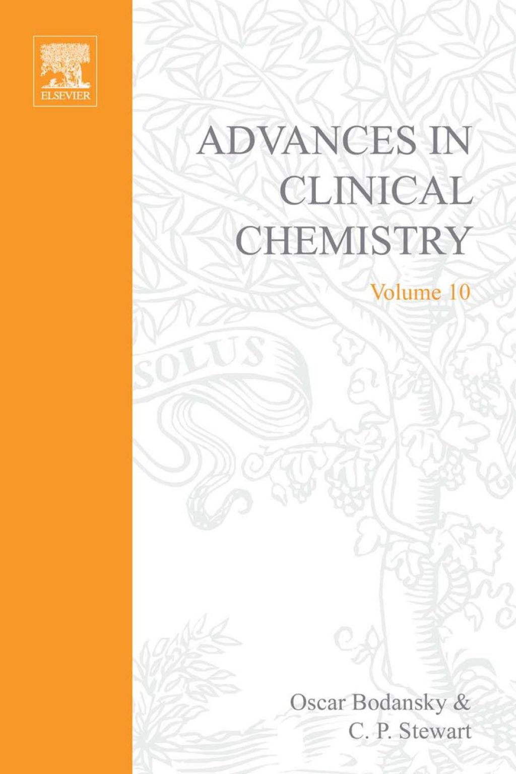 ADVANCES IN CLINICAL CHEMISTRY VOL 10  â€“ PDF/EPUB Version Downloadable