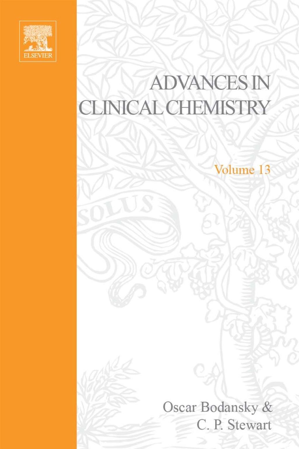 ADVANCES IN CLINICAL CHEMISTRY VOL 13  â€“ PDF/EPUB Version Downloadable