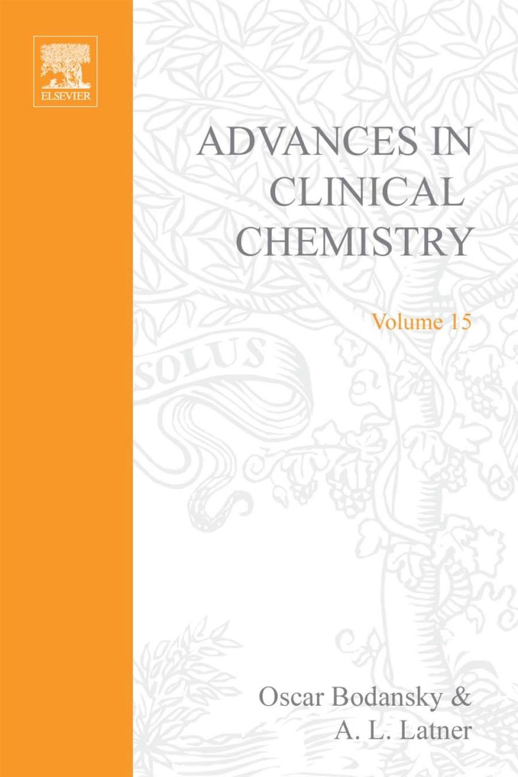 ADVANCES IN CLINICAL CHEMISTRY VOL 15  â€“ PDF/EPUB Version Downloadable