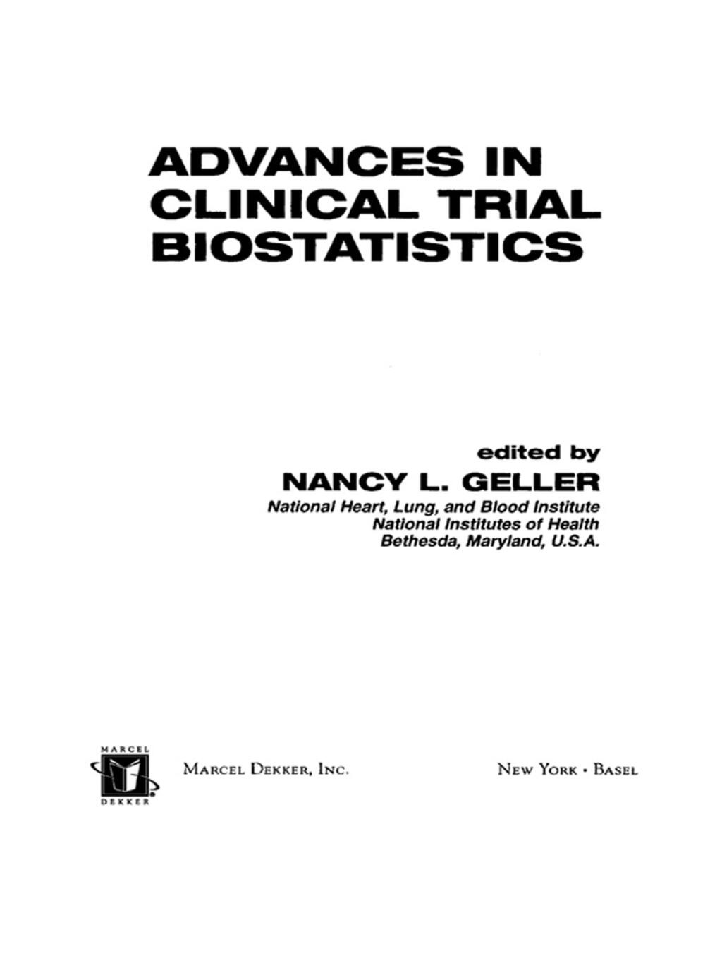 Advances in Clinical Trial Biostatistics 1st Edition â€“ PDF/EPUB Version Downloadable