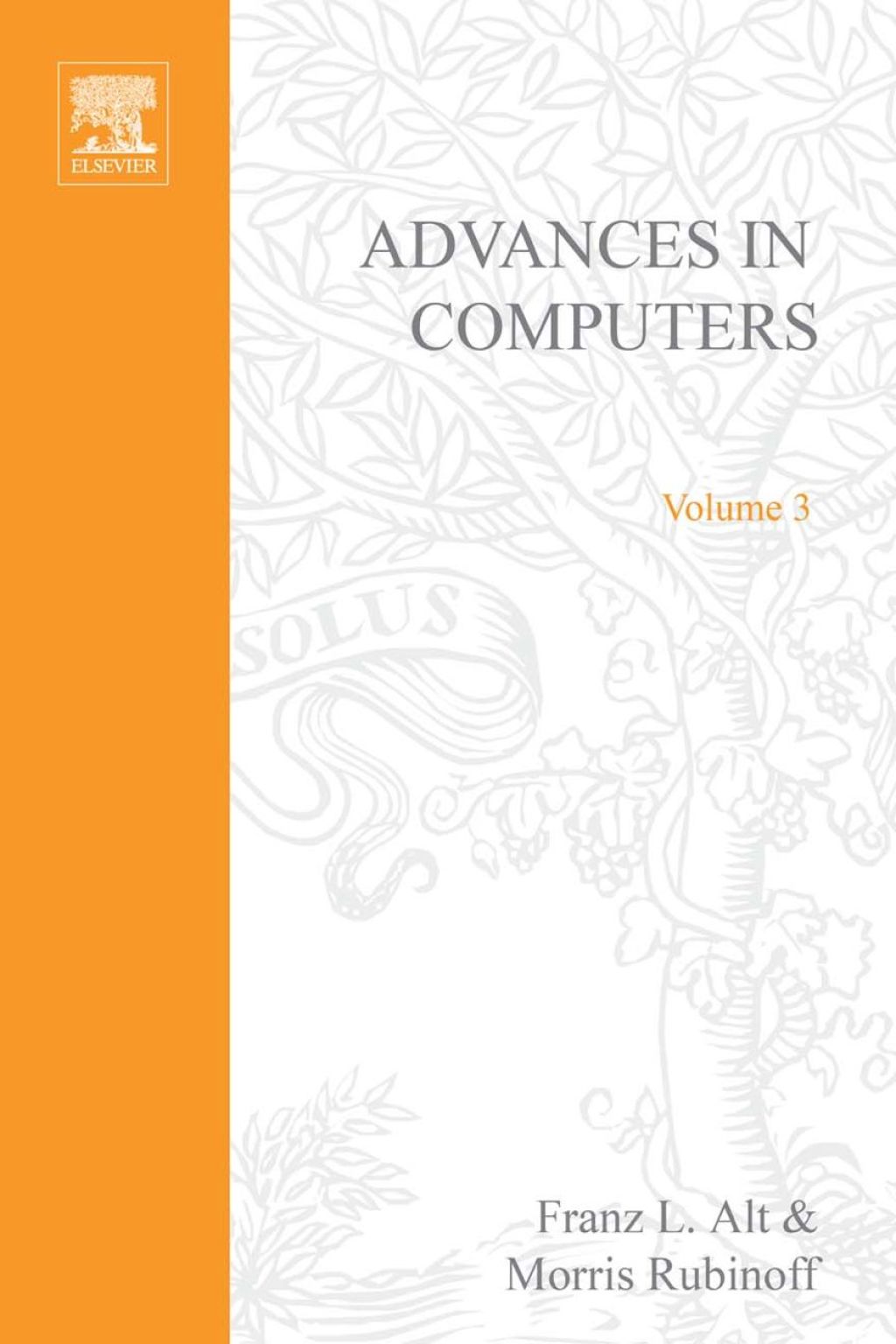 ADVANCES IN COMPUTERS VOL 3  â€“ PDF/EPUB Version Downloadable