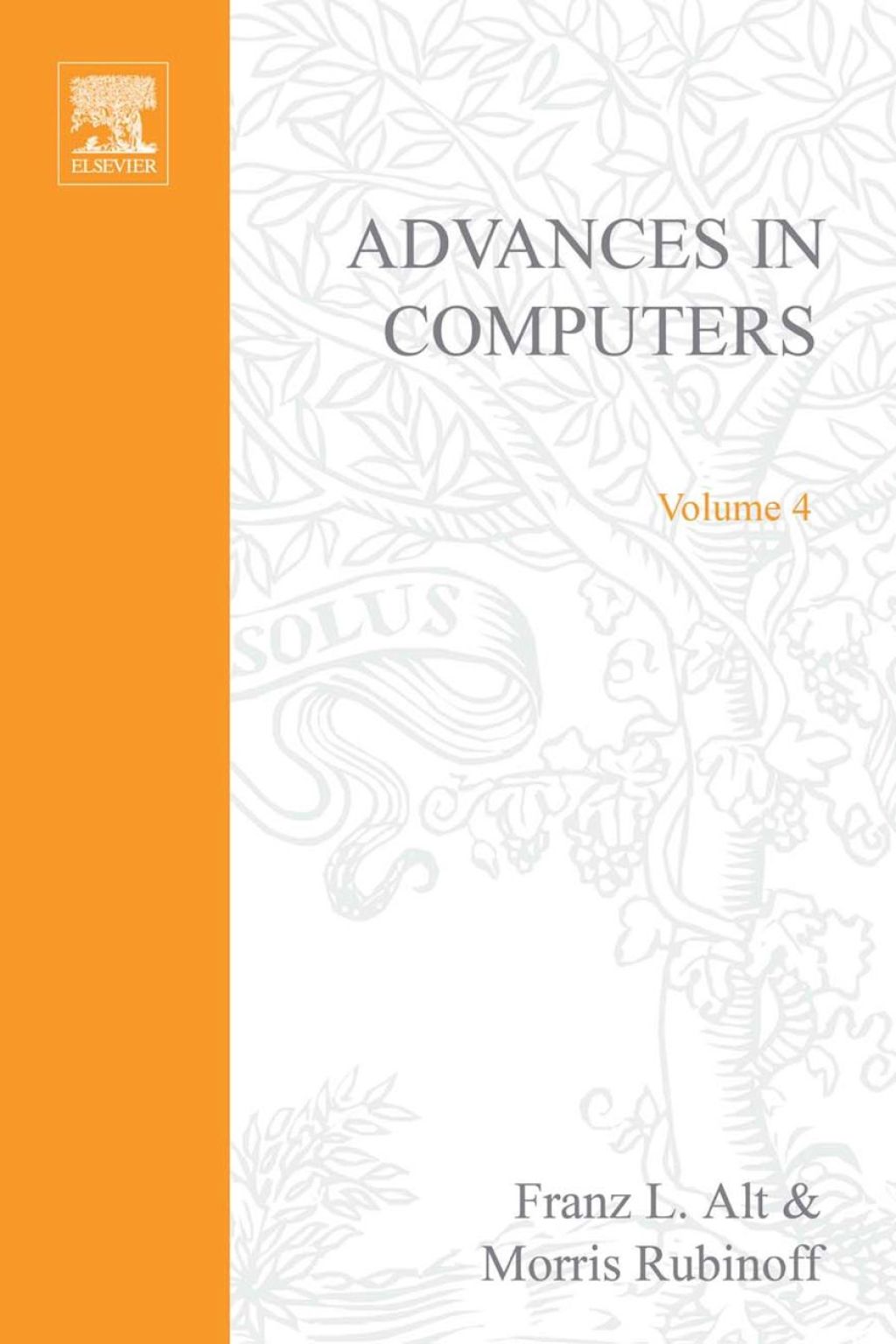 ADVANCES IN COMPUTERS VOL 4  â€“ PDF/EPUB Version Downloadable