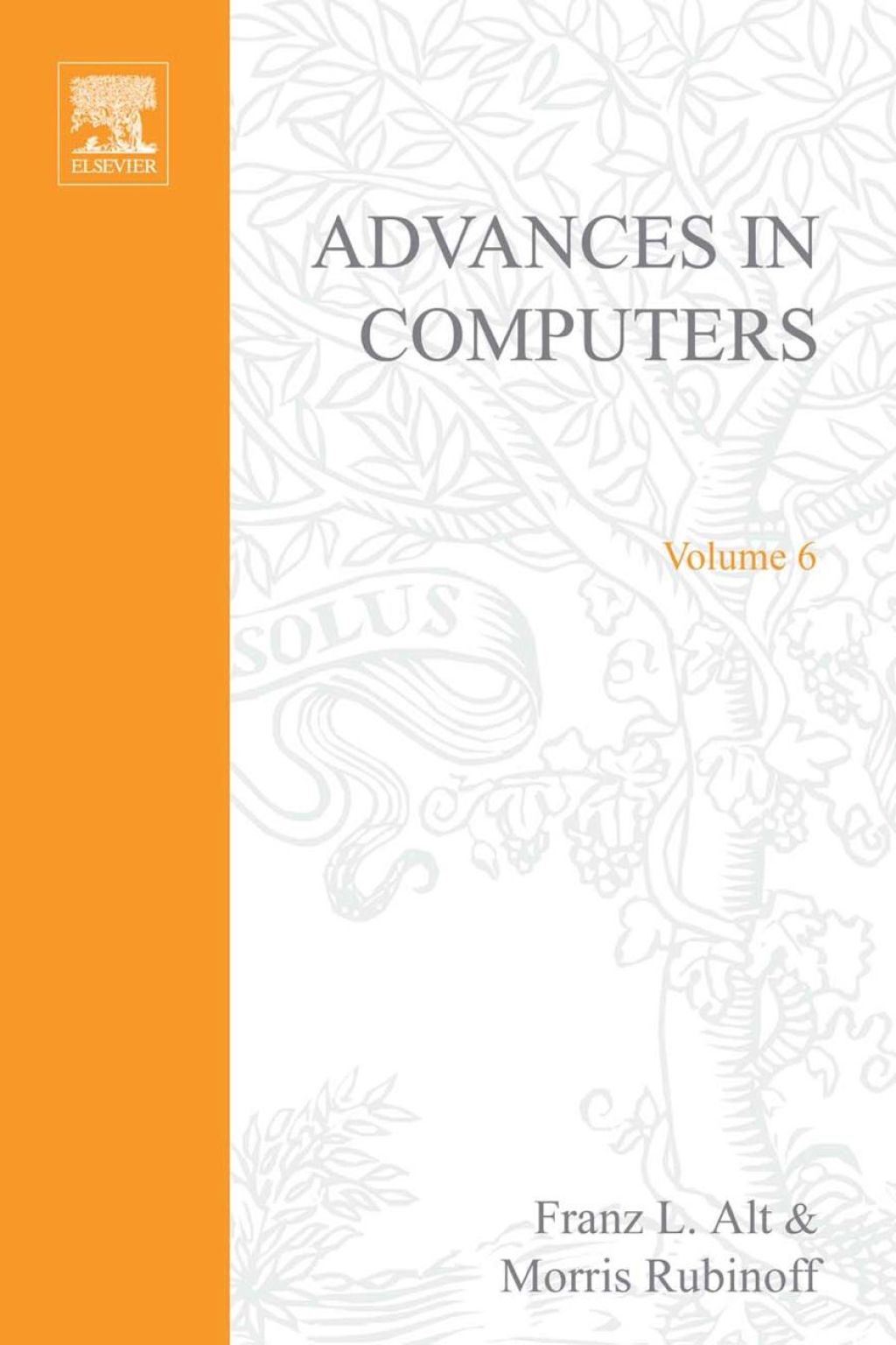 ADVANCES IN COMPUTERS VOL 6  â€“ PDF/EPUB Version Downloadable