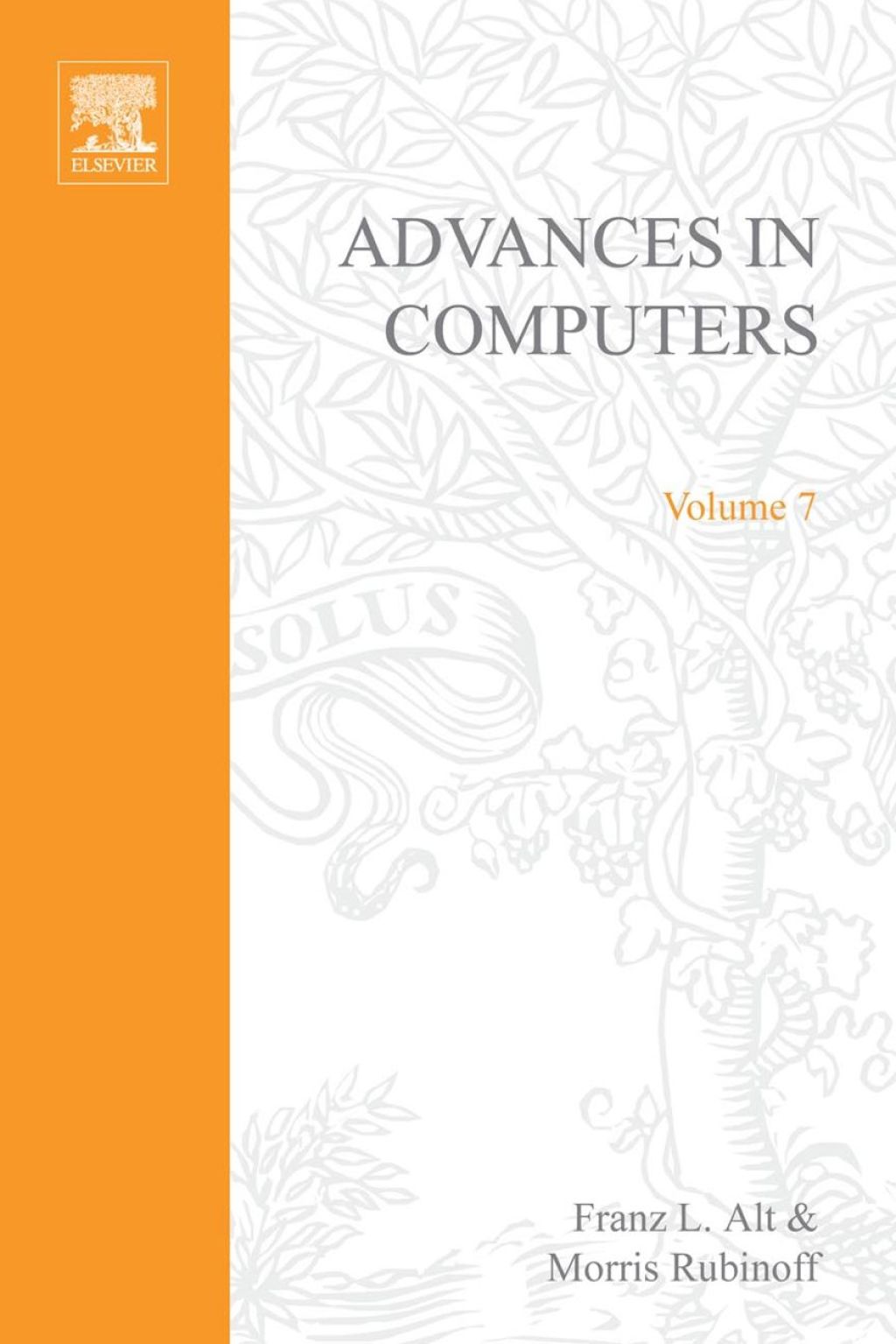 ADVANCES IN COMPUTERS VOL 7  â€“ PDF/EPUB Version Downloadable