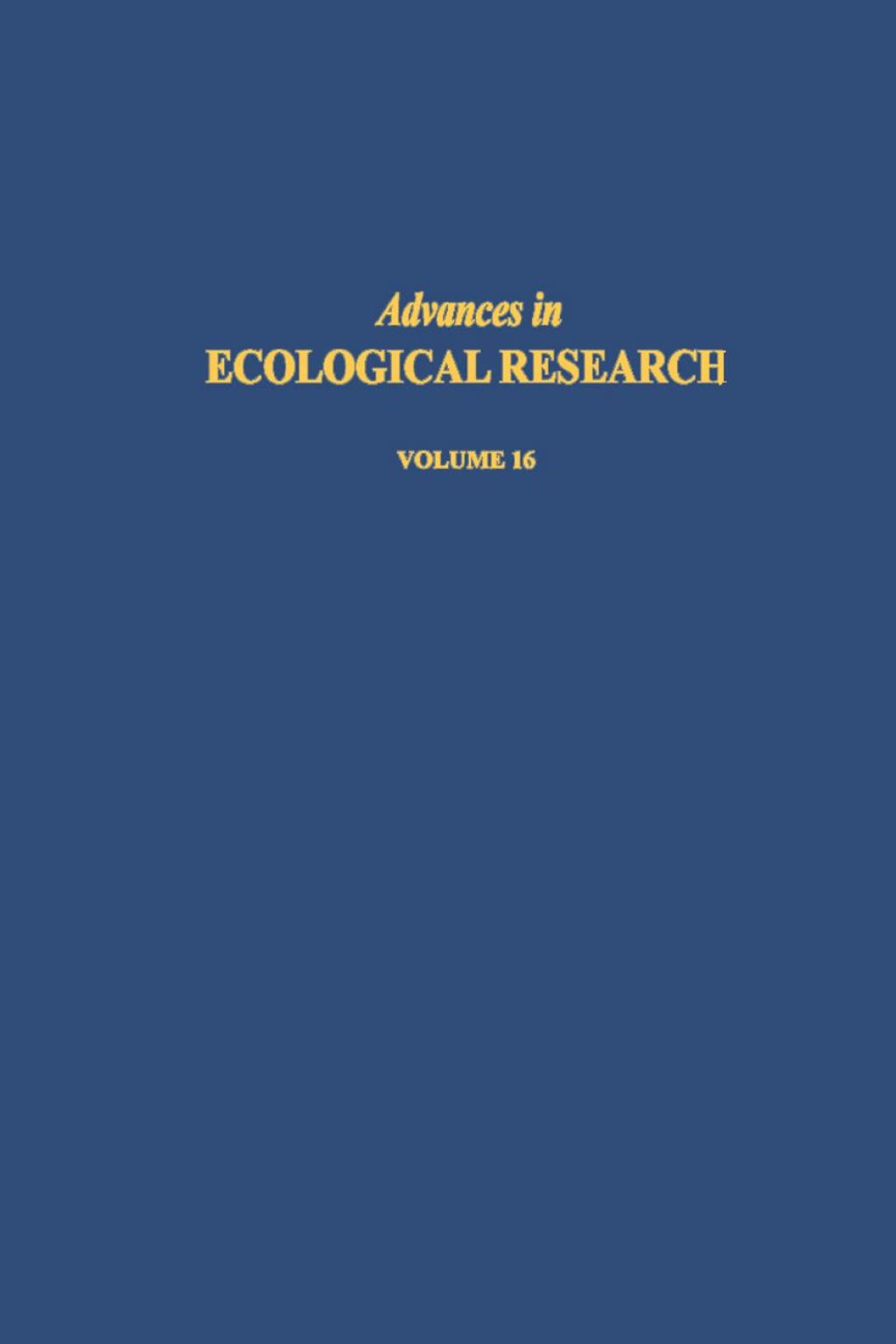 Advances in Ecological Research  â€“ PDF/EPUB Version Downloadable