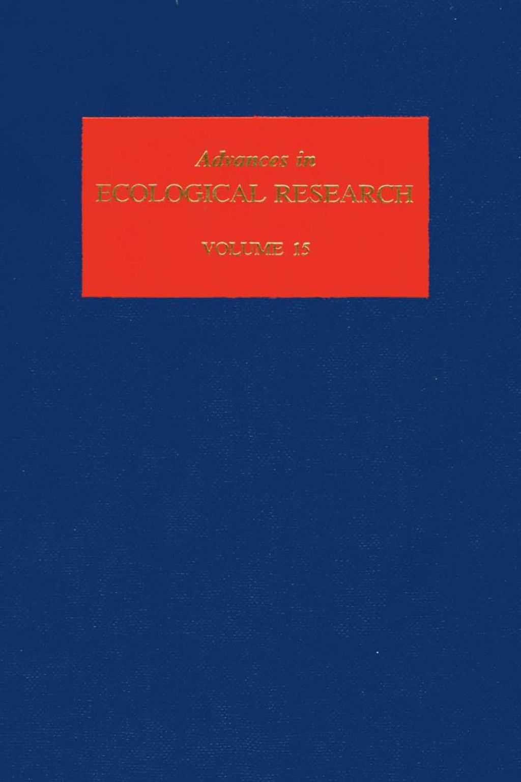 Advances in Ecological Research: Volume 15  â€“ PDF/EPUB Version Downloadable