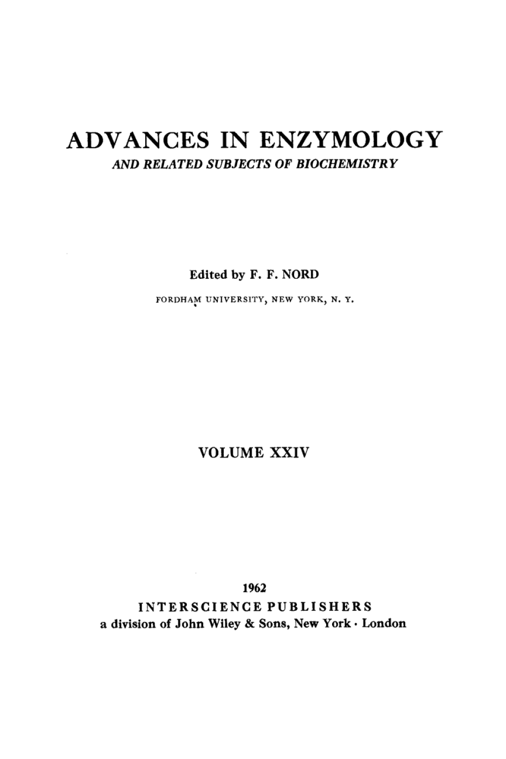 Advances in Enzymology and Related Areas of Molecular Biology 11th Edition â€“ PDF/EPUB Version Downloadable