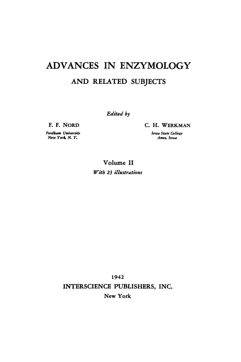 Advances in Enzymology and Related Areas of Molecular Biology 1st Edition â€“ PDF/EPUB Version Downloadable
