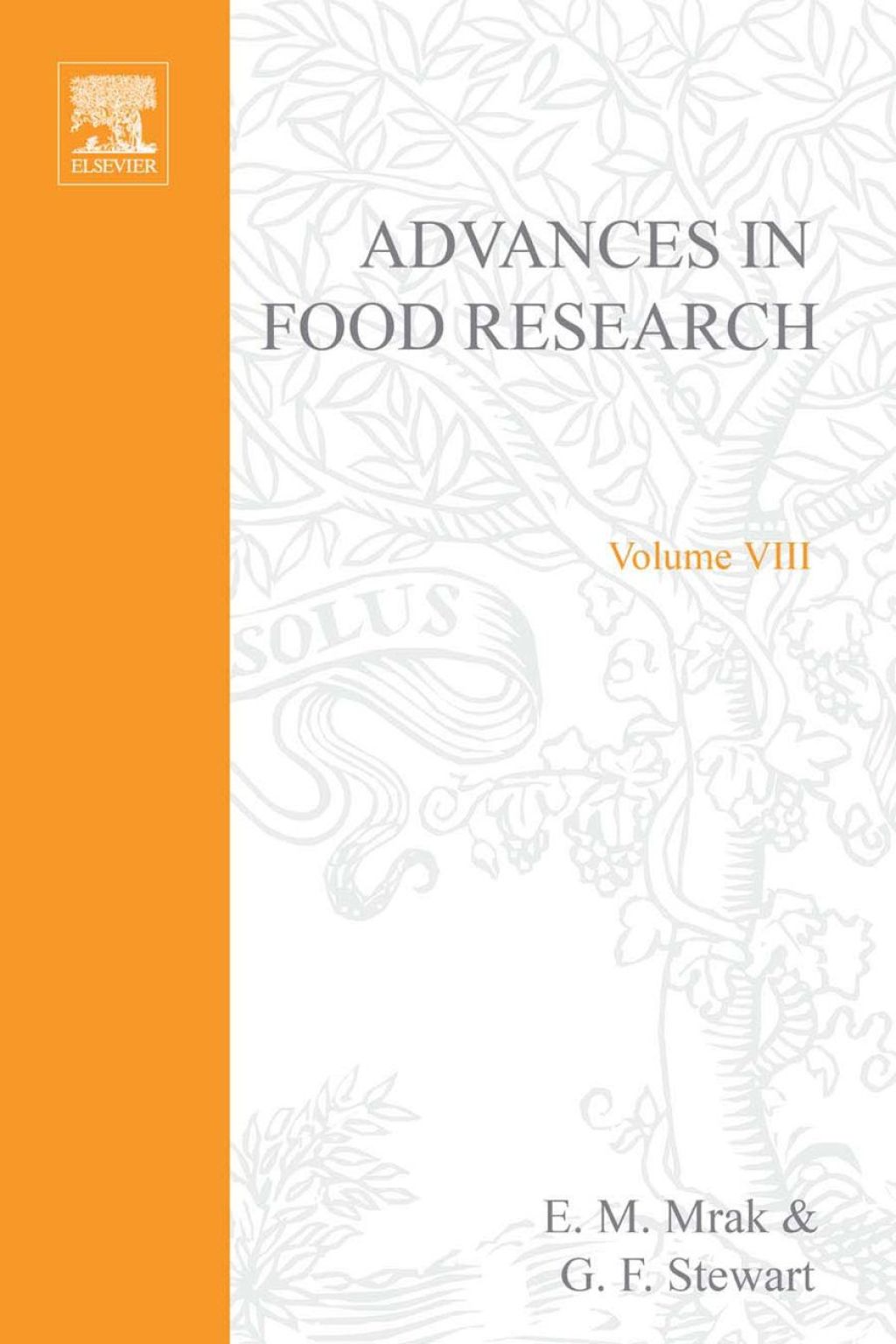 ADVANCES IN FOOD RESEARCH VOLUME 8  â€“ PDF/EPUB Version Downloadable