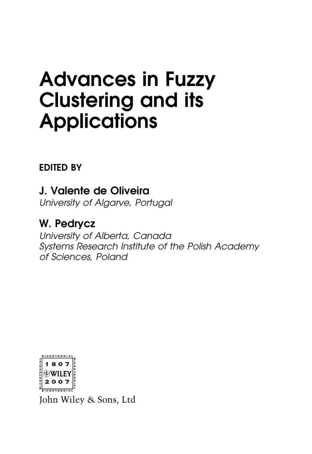 Advances in Fuzzy Clustering and its Applications 1st Edition â€“ PDF/EPUB Version Downloadable