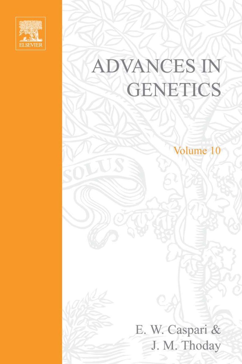 ADVANCES IN GENETICS VOLUME 10  â€“ PDF/EPUB Version Downloadable