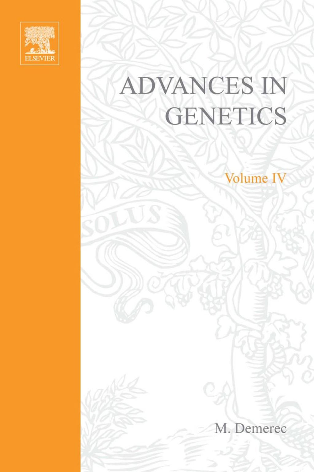 ADVANCES IN GENETICS VOLUME 4  â€“ PDF/EPUB Version Downloadable