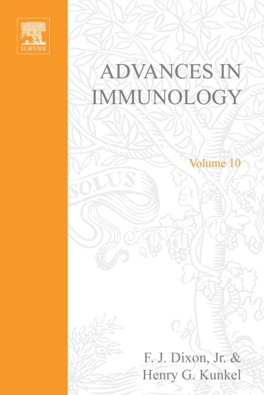 ADVANCES IN IMMUNOLOGY VOLUME 10  â€“ PDF/EPUB Version Downloadable