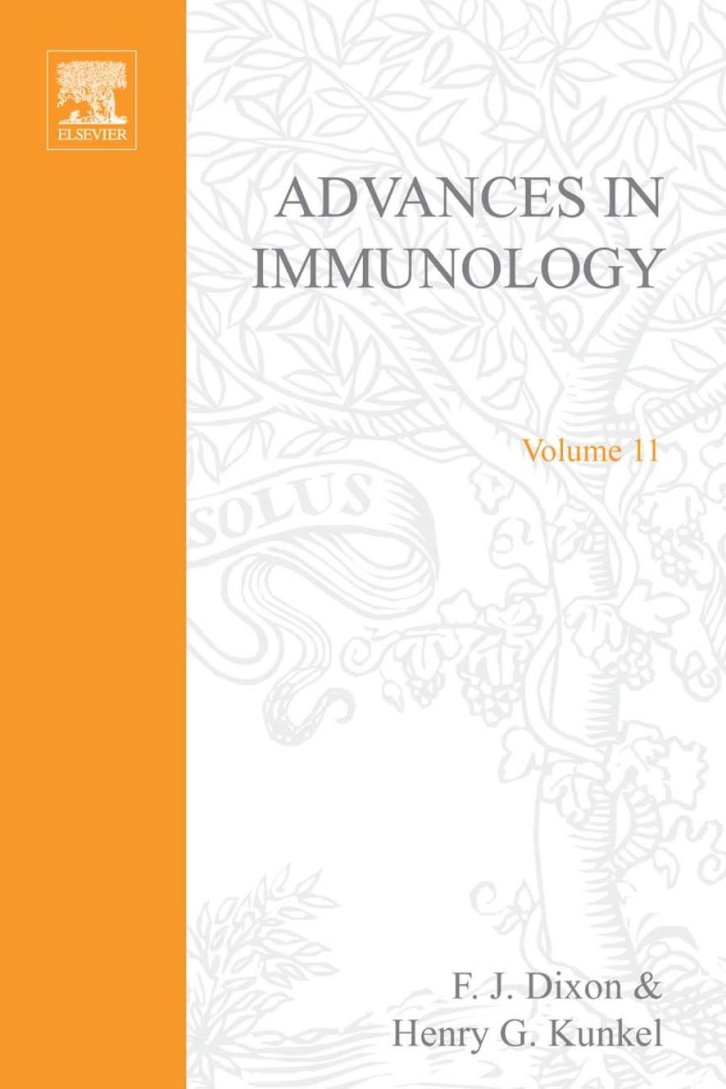 ADVANCES IN IMMUNOLOGY VOLUME 11  â€“ PDF/EPUB Version Downloadable