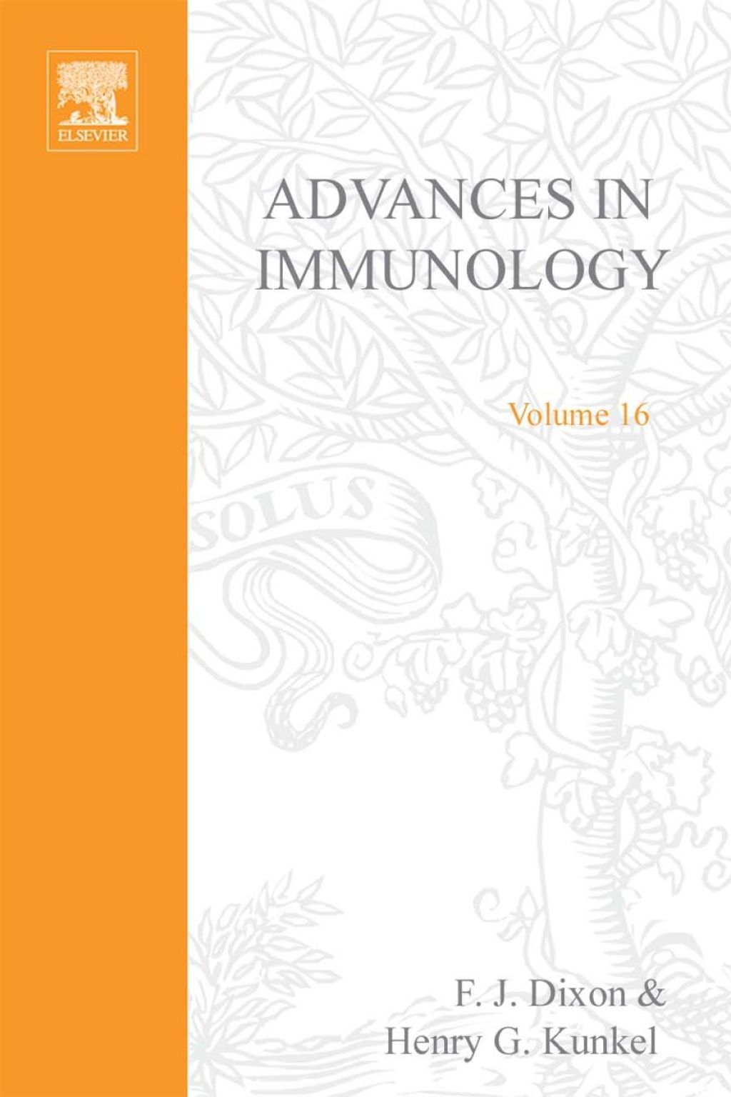 ADVANCES IN IMMUNOLOGY VOLUME 16  â€“ PDF/EPUB Version Downloadable