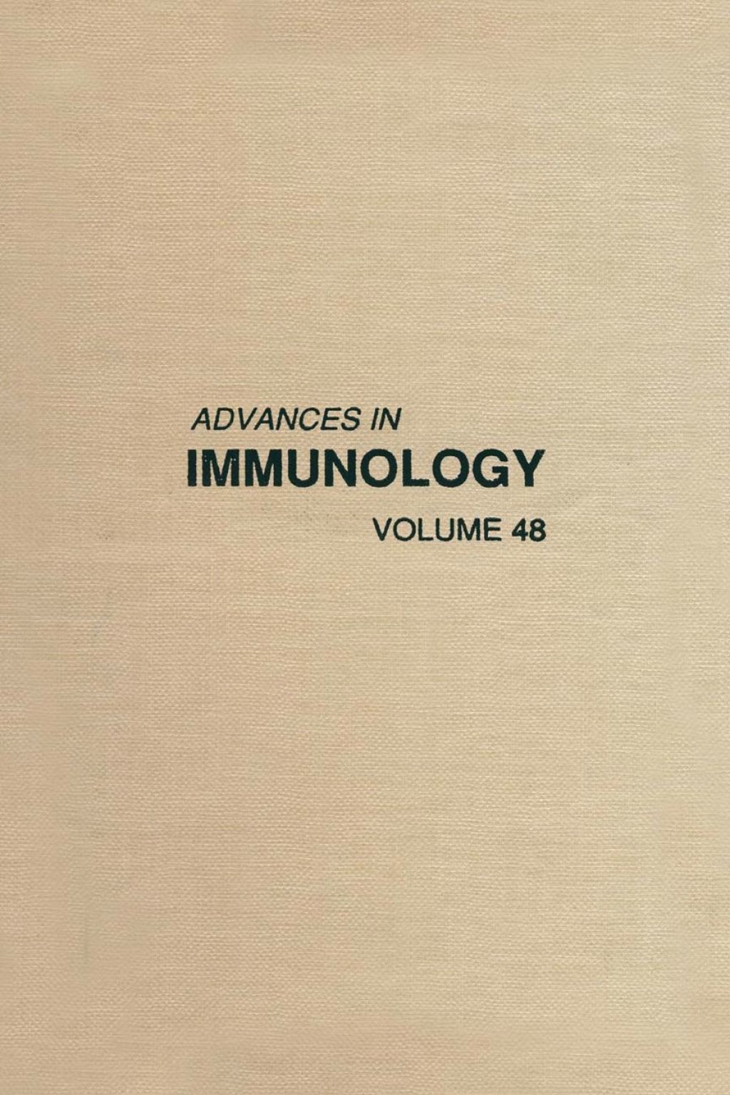 ADVANCES IN IMMUNOLOGY VOLUME 48  â€“ PDF/EPUB Version Downloadable