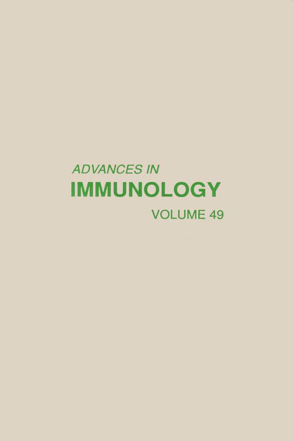 ADVANCES IN IMMUNOLOGY VOLUME 49  â€“ PDF/EPUB Version Downloadable