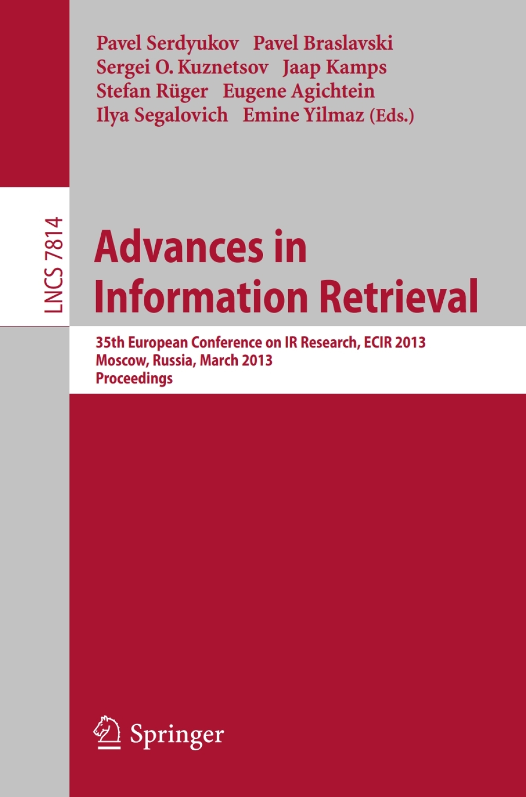 Advances in Information Retrieval 35th European Conference on IR Research, ECIR 2013, Moscow, Russia, March 24-27, 2013, Proceedings â€“ PDF/EPUB Version Downloadable